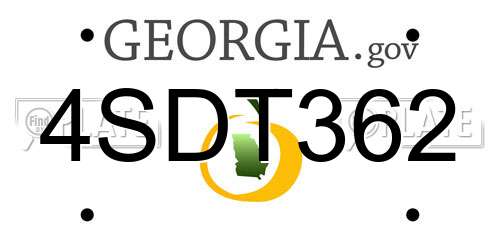 4SDT362 Georgia License Plate