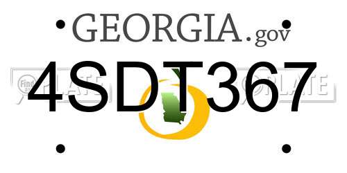 4SDT367 Georgia License Plate