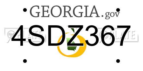 4SDZ367 Georgia License Plate
