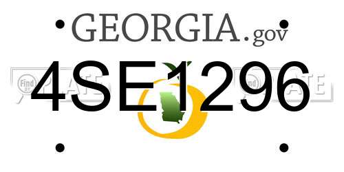 4SE1296 Georgia License Plate