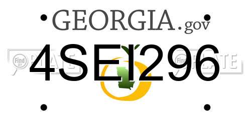 4SEI296 Georgia License Plate