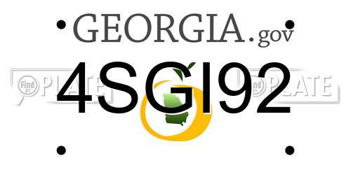 4SGI92 Georgia License Plate