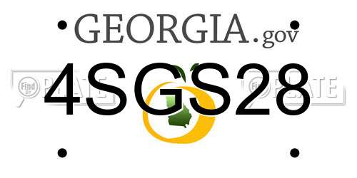 4SGS28 Georgia License Plate