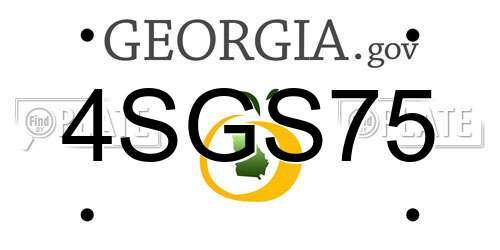 4SGS75 Georgia License Plate