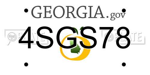 4SGS78 Georgia License Plate