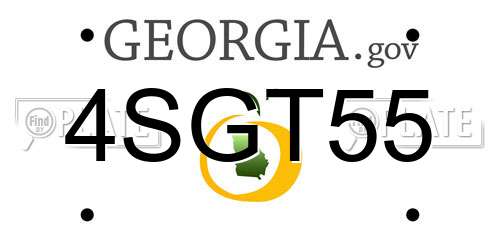 4SGT55 Georgia License Plate