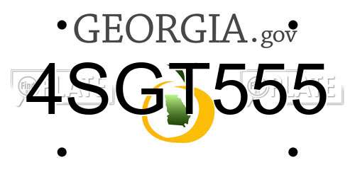 4SGT555 Georgia License Plate