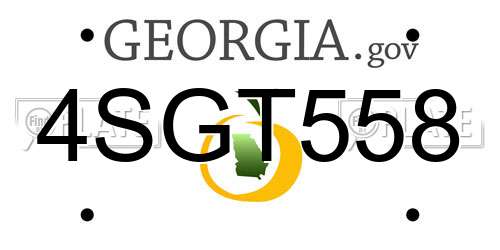 4SGT558 Georgia License Plate
