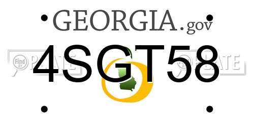 4SGT58 Georgia License Plate