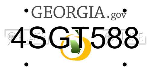 4SGT588 Georgia License Plate