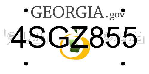 4SGZ855 Georgia License Plate