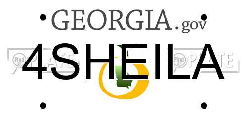 4SHEILA Georgia License Plate