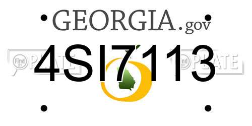 4SI7113 Georgia License Plate