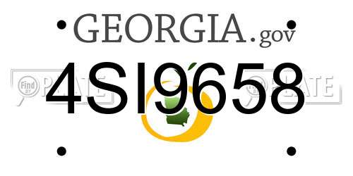 4SI9658 Georgia License Plate