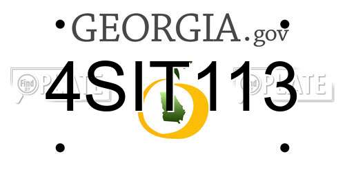 4SIT113 Georgia License Plate