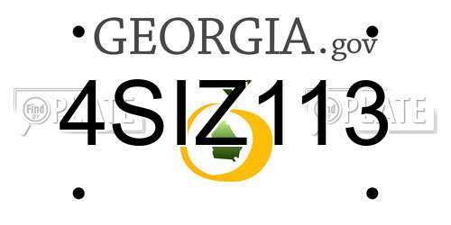 4SIZ113 Georgia License Plate