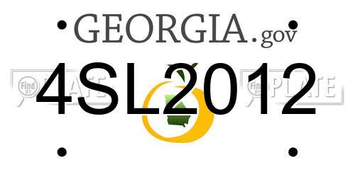 4SL2012 Georgia License Plate