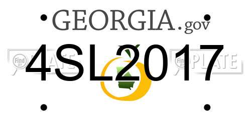 4SL2017 Georgia License Plate