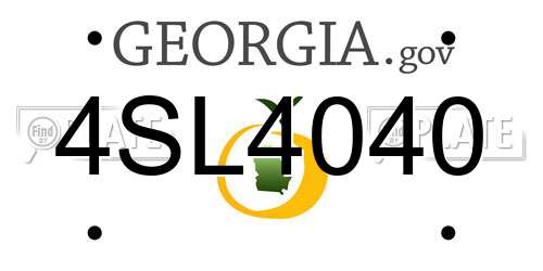 4SL4040 Georgia License Plate