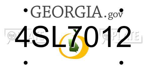 4SL7012 Georgia License Plate