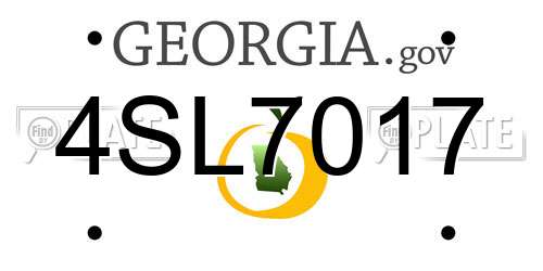 4SL7017 Georgia License Plate