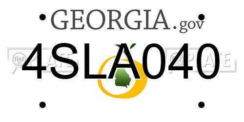 4SLA040 Georgia License Plate