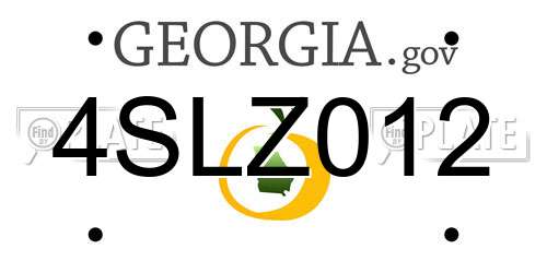4SLZ012 Georgia License Plate