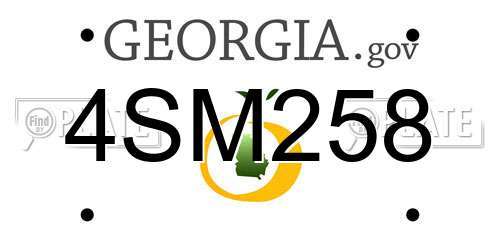 4SM258 Georgia License Plate
