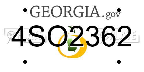 4SO2362 Georgia License Plate