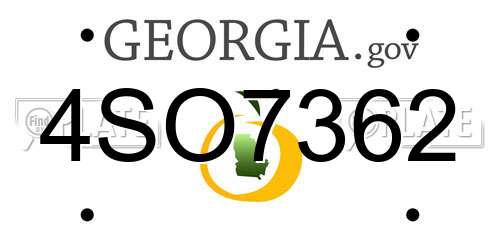 4SO7362 Georgia License Plate