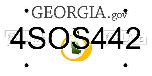 4SOS442 Georgia License Plate