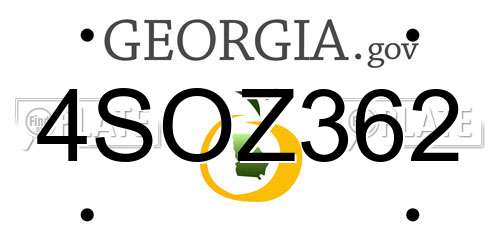 4SOZ362 Georgia License Plate