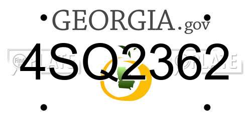 4SQ2362 Georgia License Plate