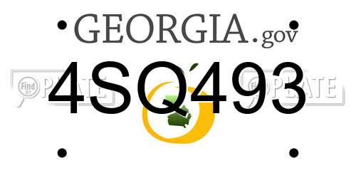 4SQ493 Georgia License Plate