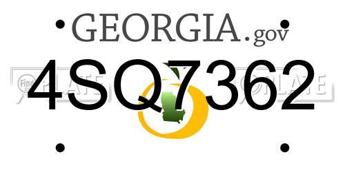 4SQ7362 Georgia License Plate