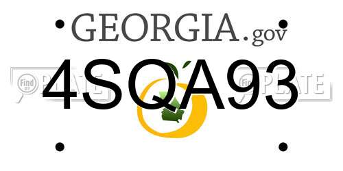4SQA93 Georgia License Plate