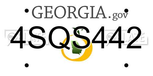 4SQS442 Georgia License Plate