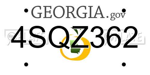 4SQZ362 Georgia License Plate