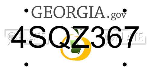 4SQZ367 Georgia License Plate