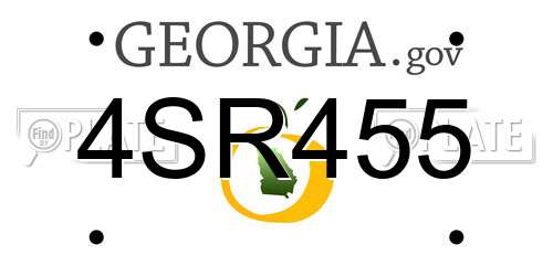 4SR455 Georgia License Plate