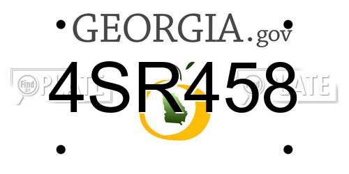 4SR458 Georgia License Plate