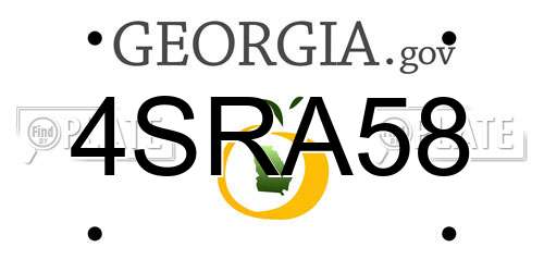 4SRA58 Georgia License Plate
