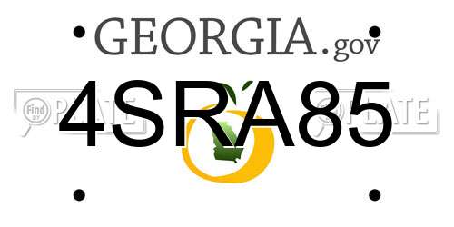 4SRA85 Georgia License Plate