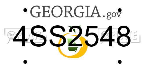 4SS2548 Georgia License Plate
