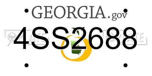 4SS2688 Georgia License Plate