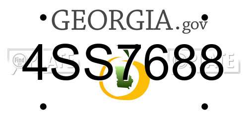 4SS7688 Georgia License Plate