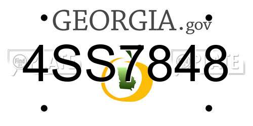 4SS7848 Georgia License Plate