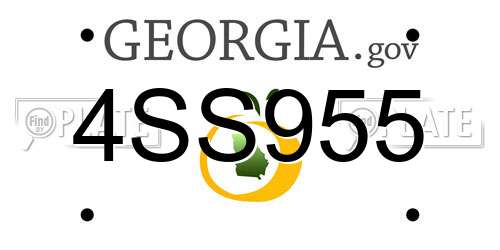 4SS955 Georgia License Plate