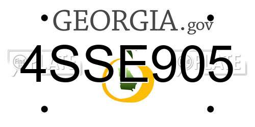 4SSE905 Georgia License Plate
