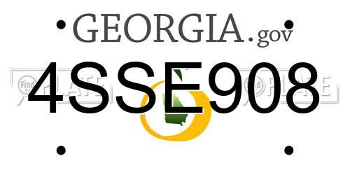 4SSE908 Georgia License Plate